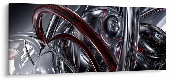 Obraz sivej abstrakcie (120x50 cm)