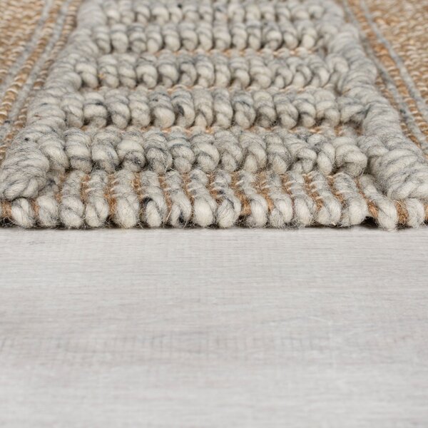 Flair Rugs, Behúň Jubilant Medina Jute Natural/Grey, 60x230, béžová, obývacia izba