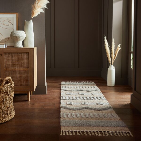 Flair Rugs koberce Kusový koberec Jubilant Medina Jute Natural/Grey - 60x230 cm