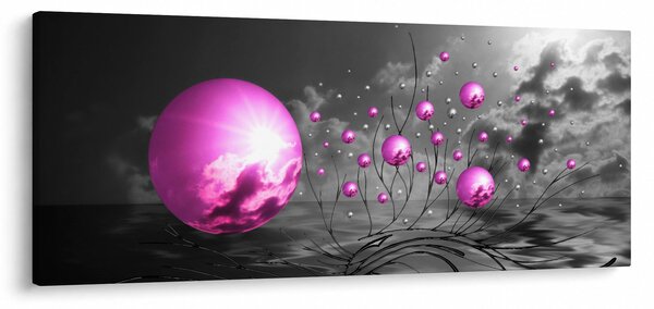 Obraz ružových gulí (120x50 cm)