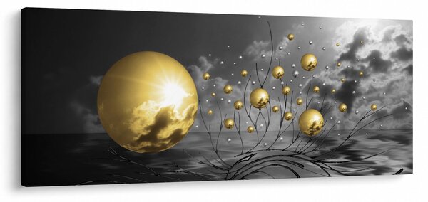 Obraz okrových gulí (120x50 cm)