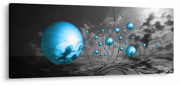 Obraz svetlo modrých gulí (120x50 cm)