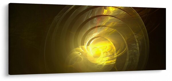 Obraz žltej abstraktnej špirály (120x50 cm)
