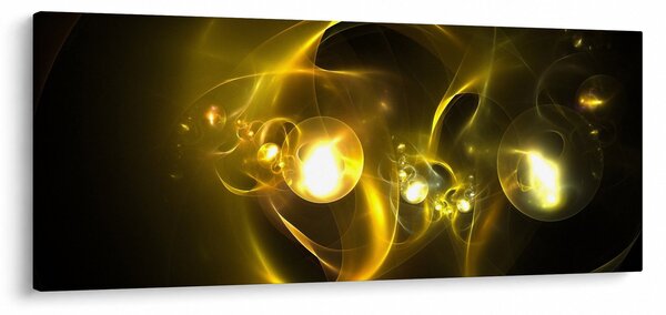 Abstraktný obraz žltých gulí (120x50 cm)
