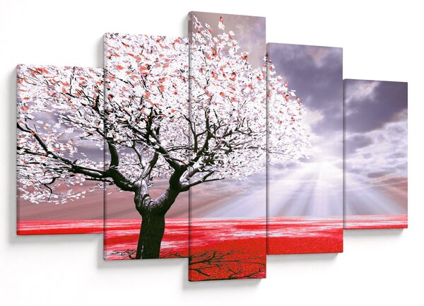 Červený obraz stromu (150x105 cm)
