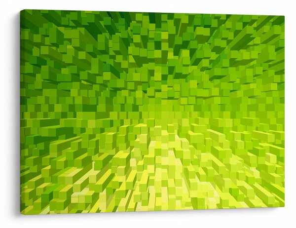 Obraz žltozelených kostičiek (70x50 cm)