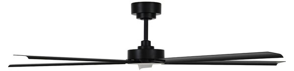 Beacon Lighting Stropný ventilátor Monza, čierny, DC, tichý, Ø 152 cm, IP55, Čierna, Obývacia izba / jedáleň, Hliník, Moderný