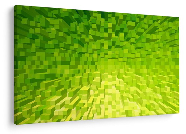 Obraz žltozelených kostičiek (90x60 cm)