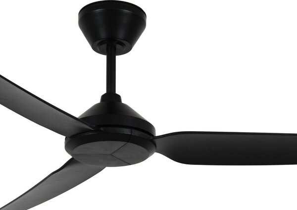 Beacon Lighting Stropný ventilátor Polis, čierny, DC, tichý, Ø 137 cm, IP55, Čierna, Obývacia izba / jedáleň, Plast, Moderný