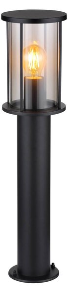 Chodníkové svetlo Gracey, výška 60 cm, čierne, nerezová oceľ, IP54, Čierna, Nehrdzavejúca oceľ, Moderný, Vonkajčie stĺpové osvetlenie