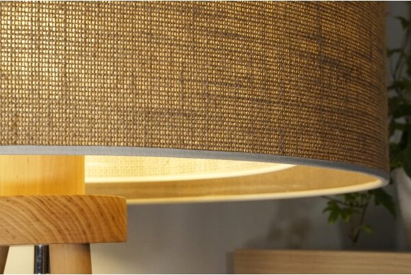 Duolla - Stolná lampa YUTE BOHO 1xE27/15W/230V pr. 25 cm hnedá/krémová