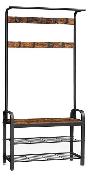 VASAGLE Vešiak do predsiene s botníkom 84 x 183 x 34 cm