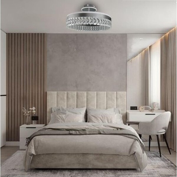 LED Stmievateľný prisadený luster LED/75W/230V 3000-6500K chróm + diaľkové ovládanie