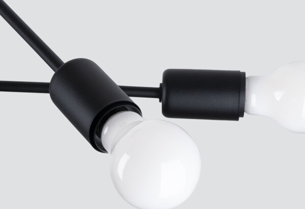Sollux SL.1451 - Luster na tyči NORAH 4xE27/15W/230V čierna