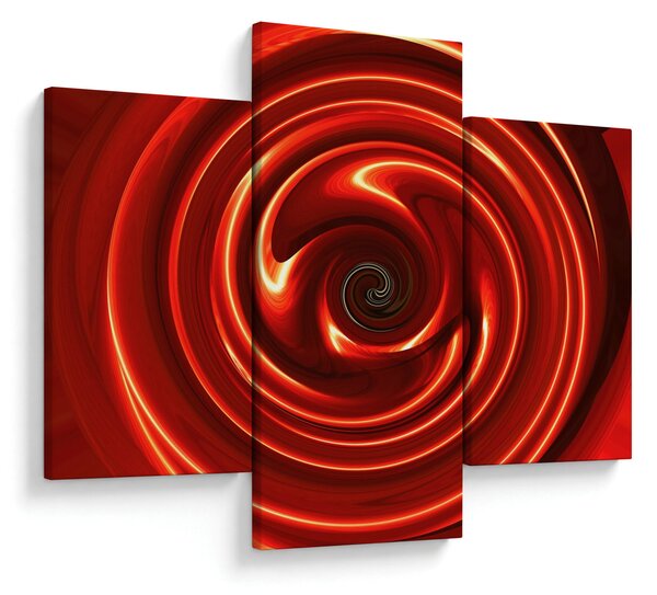 Abstraktný obraz - červená špirála (90x60 cm)