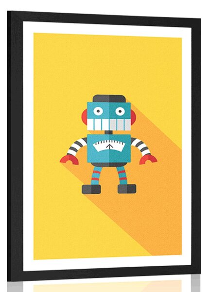 Plagát s paspartou veselý robot