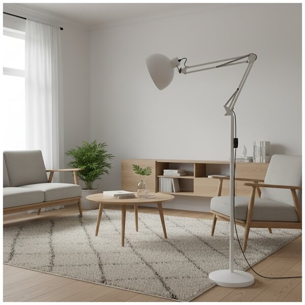 Brilagi - Flexibilná stojacia lampa TASKER 1xE27/60W/230V 157 cm biela