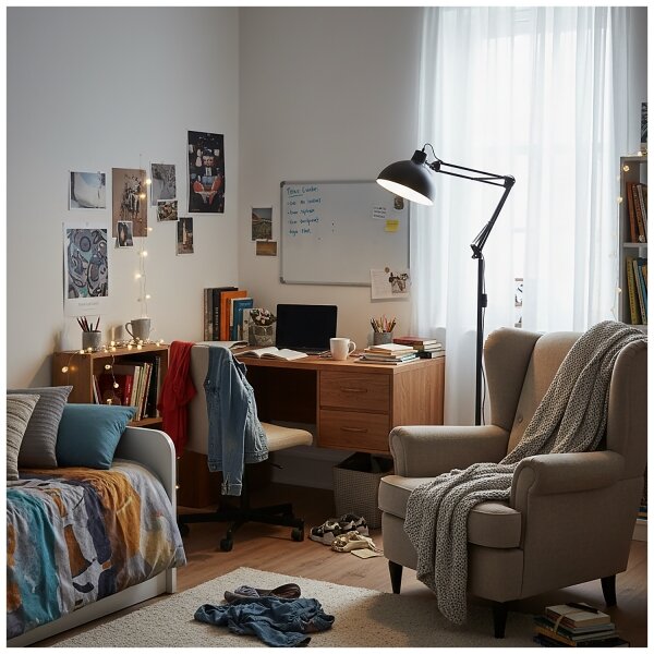 Brilagi - Flexibilná stojacia lampa TASKER 1xE27/60W/230V 157 cm čierna