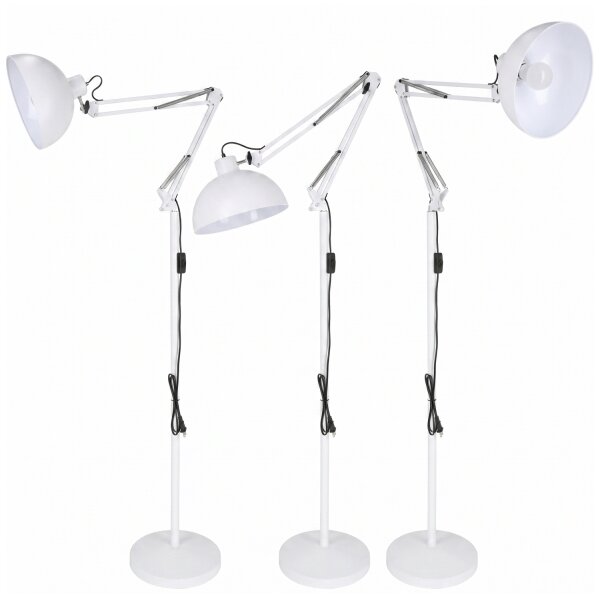 Brilagi - Flexibilná stojacia lampa TASKER 1xE27/60W/230V 157 cm biela
