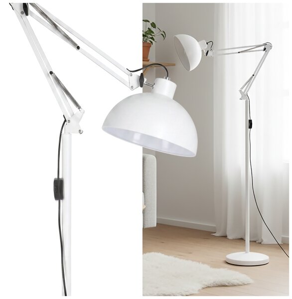 Brilagi - Flexibilná stojacia lampa TASKER 1xE27/60W/230V 157 cm biela