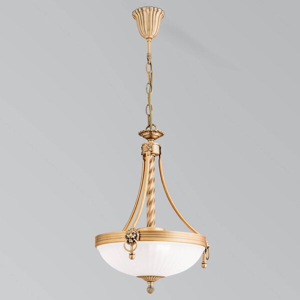 Tradičná závesná lampa Noam, 34 cm, Hnedá / staromosadz, Obývacia izba / jedáleň, kov, Starožitný, Závesné svietidlo
