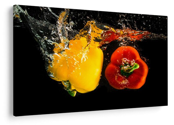 Obraz - papriky vo vode (90x60 cm)