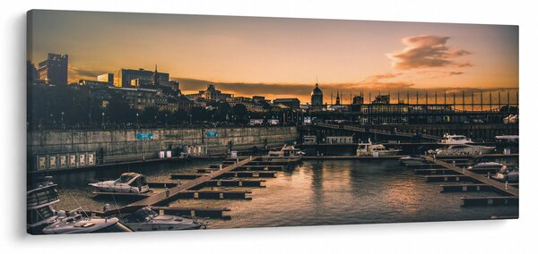 Obraz - prístavné mestečko (120x50 cm)