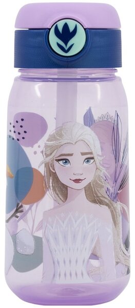 Plastová fľaša na pitie so slamkou a viečkom Ľadové kráľovstvo - Frozen - 510 ml