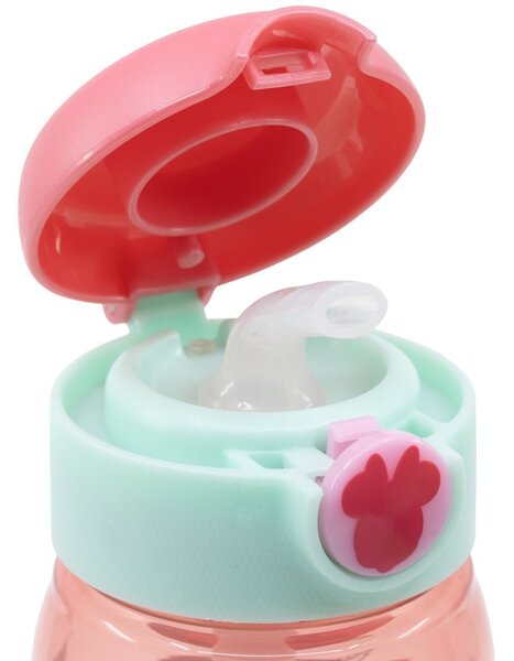 Plastová fľaša na pitie so slamkou a viečkom Minnie Mouse - 510 ml