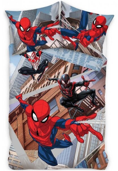 Posteľné obliečky Spiderman - motív Cez paralelné svety - 100% bavlna - 70 x 90 cm + 140 x 200 cm