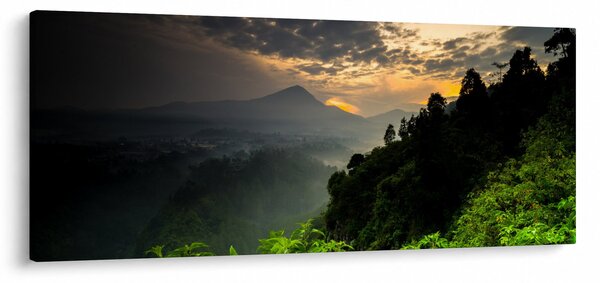 Obraz - zelená horská krajina (120x50 cm)