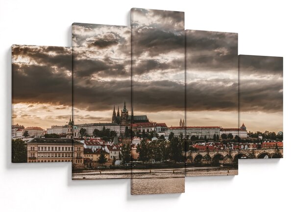 Obraz - zamračená Praha (150x105 cm)