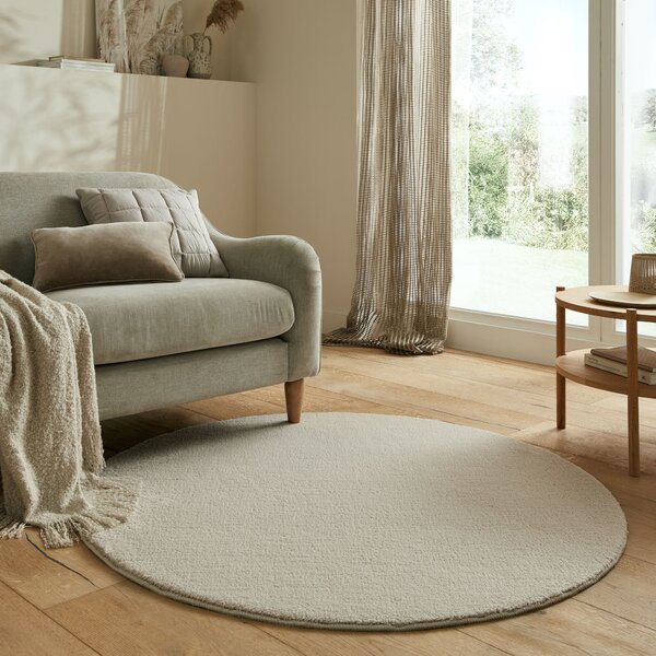 Flair Rugs, Kusový koberec Softie Mushroom kruh, 133x133 (priemer) kruh, biela, obývacia izba