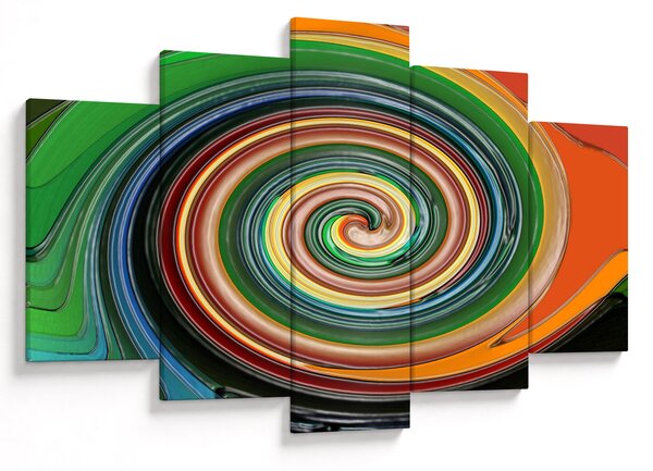Abstraktný obraz - farebná špirála (150x105 cm)