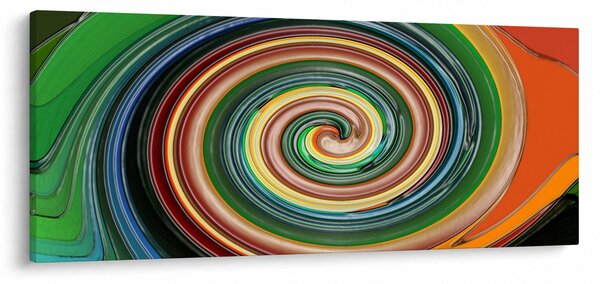 Abstraktný obraz - farebná špirála (120x50 cm)