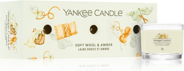 Yankee Candle Soft Wool & Amber darčeková sada 3x37 g