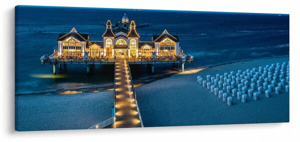 Obraz - hotel na pláži (120x50 cm)