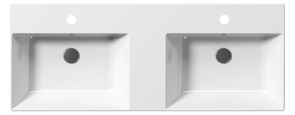 GSI GSI, KUBE X keramické dvojumývadlo 120x47 cm, biela ExtraGlasse, 9425111