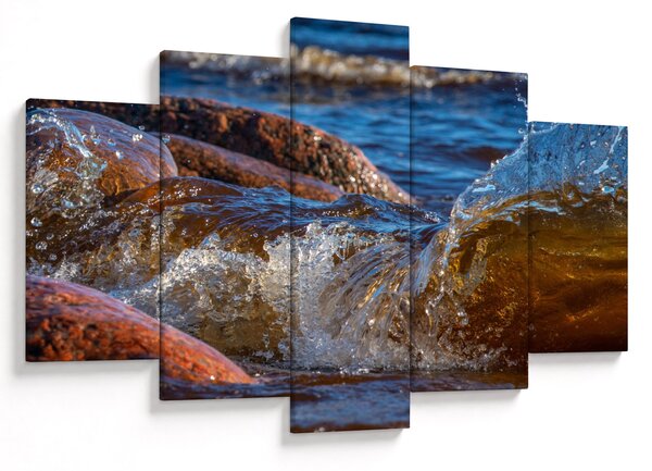 Detailný obraz - voda medzi kameňmi (150x105 cm)