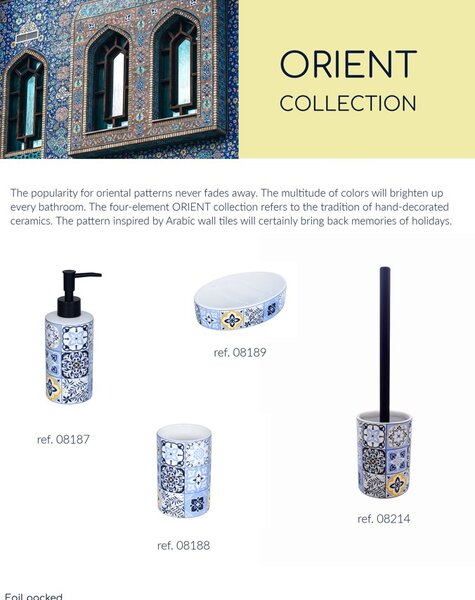 BISK Erga Orient, toaletná WC kefa na postavenie, viacfarebná, ERG-08214