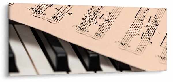 Obraz klavíra s notami (120x50 cm)