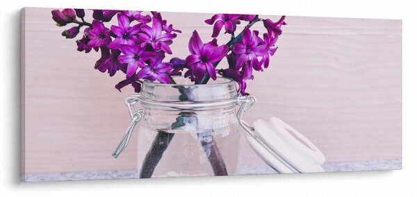 Obraz fialových kvetín (120x50 cm)
