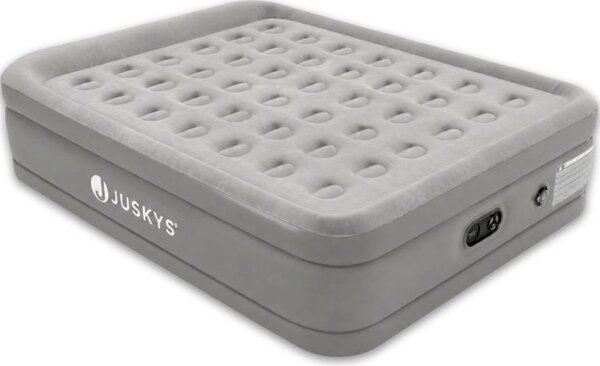 Nafukovacia posteľ s elektrickou pumpou 197x154x45 cm, sivá