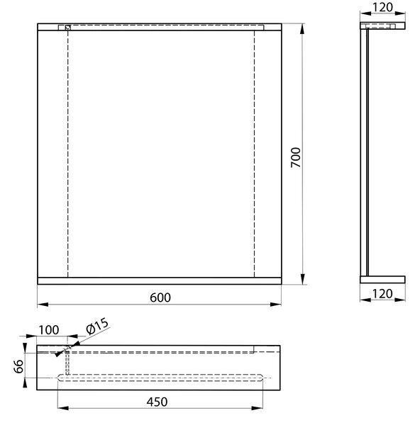 Aqualine Aqualine, KORIN zrkadlo s LED osvetlením 60x70x12cm, KO390S