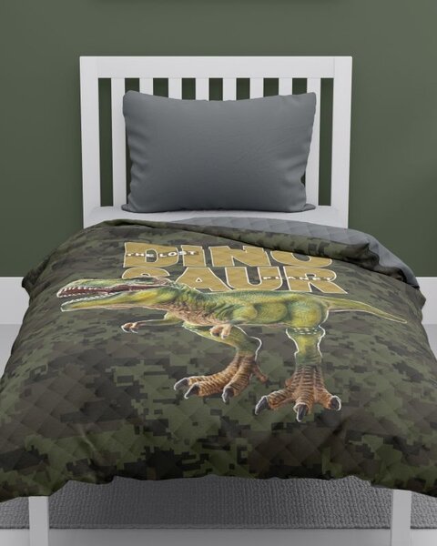DETEXPOL Prehoz na posteľ Dinosaur Army Polyester, 170/210 cm
