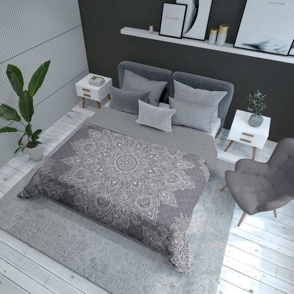 DETEXPOL Prehoz na posteľ Mandala grey Polyester, 170/210 cm
