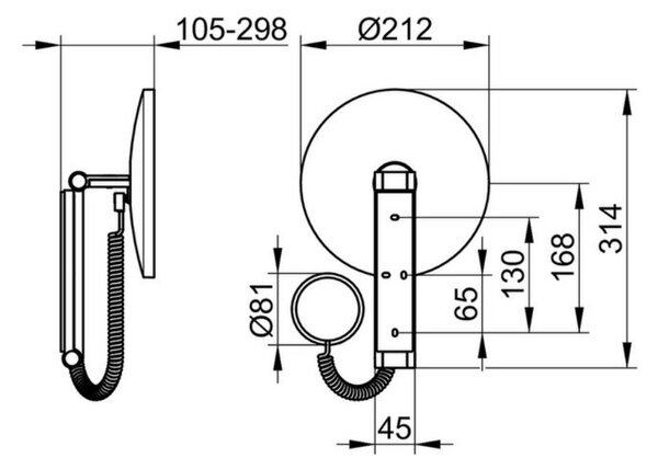 Keuco iLook_move - Kozmetické zrkadlo Ø 212 mm s LED osvetlením, chróm 17612019005