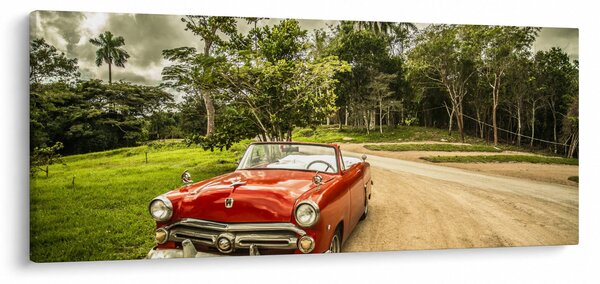 Obraz - auto veterán v prírode (120x50 cm)