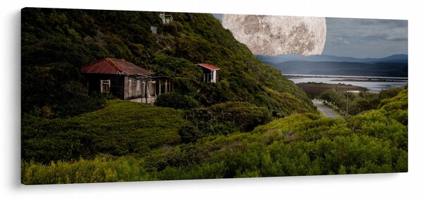 Obraz krajiny s mesiacom (120x50 cm)