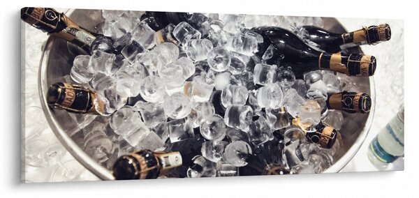 Obraz - šampanské v ľade (120x50 cm)